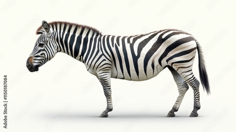 Obraz premium illustration of a zebra isolated on a white background zebra