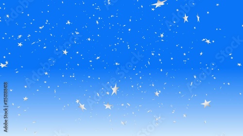 Wallpaper Mural Silver stars falling straight in a bird's-eye view on blue gradient background. Merry Christmas, Happy Holidays and season's greetings. Torontodigital.ca