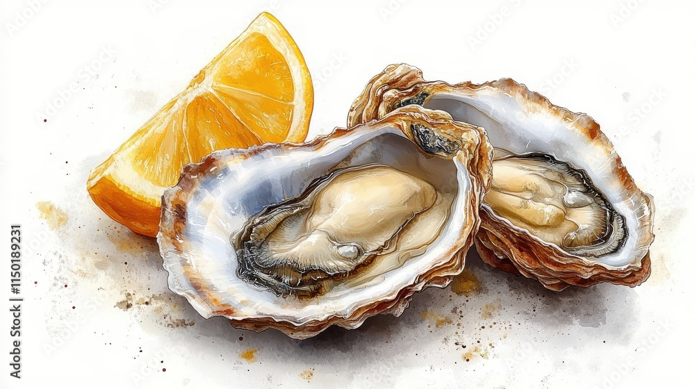 illustration of oyster isolated on a white background oyster