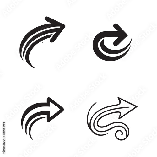 Set of arrows, arrows different. Arrow icon. Vector eps illustration on a white background
