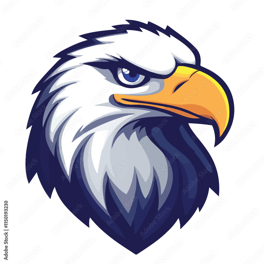 Fototapeta premium Eagle mascot logo vector illustration on isolated white background
