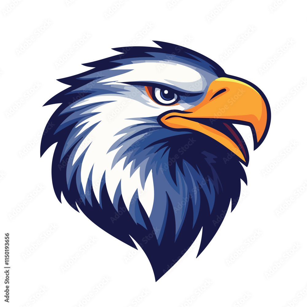 Fototapeta premium Eagle mascot logo vector illustration on isolated white background