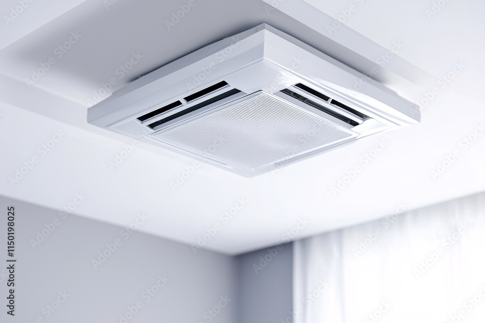 Modern Ceiling Mounted Air Conditioner Unit HVAC System Home Climate Control Modern Ceiling Mounted Air Conditioner Unit HVAC System Home Climate Control
