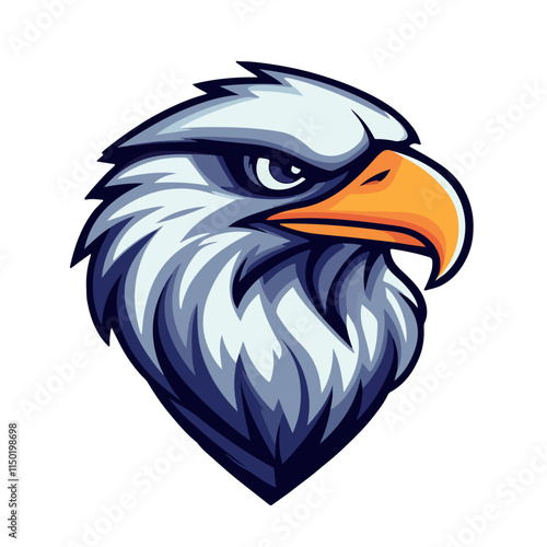 Eagle mascot logo vector illustration on isolated white background