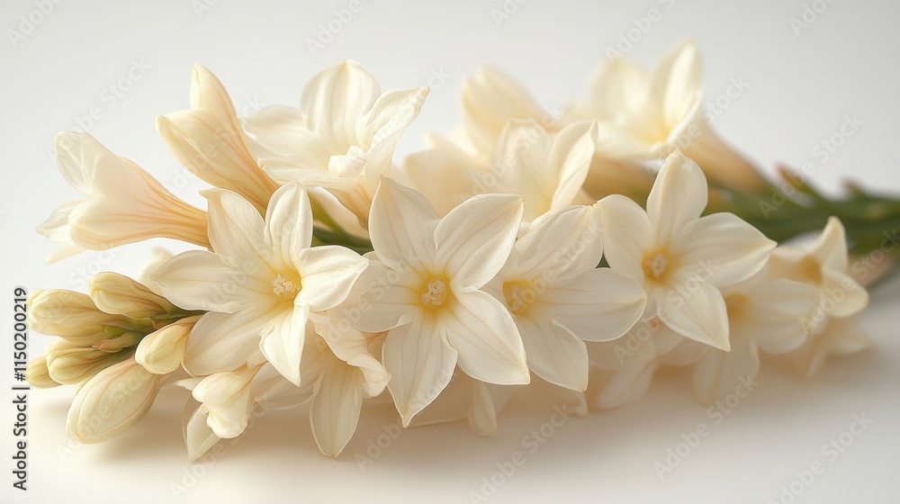Fototapeta premium tuberose close up stock image isolated on a white background tuberose