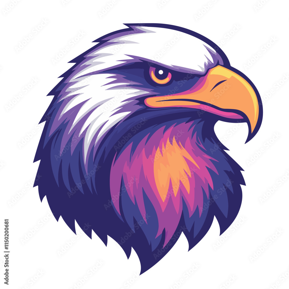 Fototapeta premium Eagle mascot logo vector illustration on isolated white background