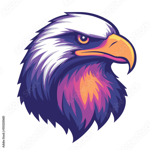 Eagle mascot logo vector illustration on isolated white background