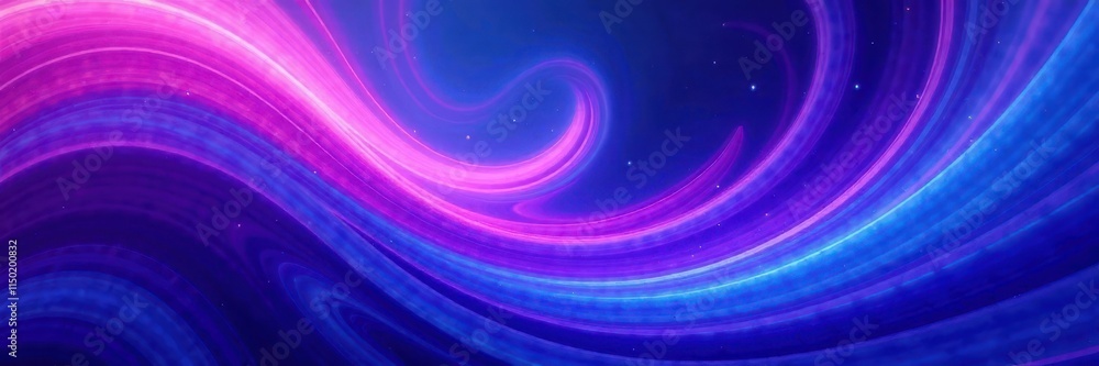 Obraz premium Vibrant abstract shapes swirl in shades of indigo and violet, creating a mesmerizing dynamic effect, swirl, colors
