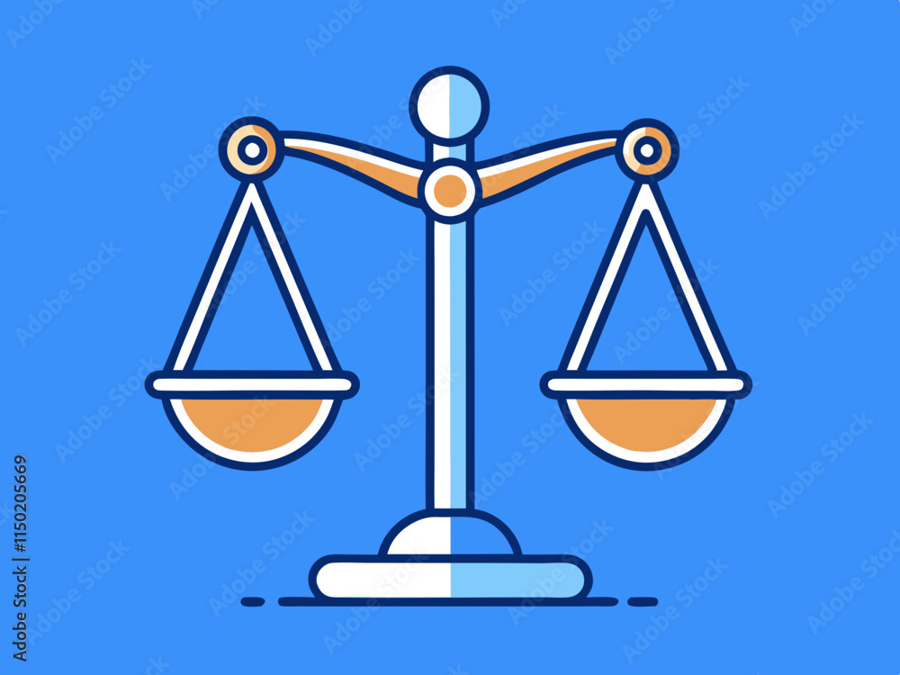 Justice scales line icon. Judgement scale sign. Legal law symbol. Justice scales line icon. Judgement scale sign. Legal law symbol.