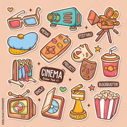 Whimsical Film and Movie Night Illustration