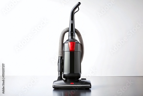 Sleek Black Vacuum Cleaner Isolated on White Background - Studio Shot photo