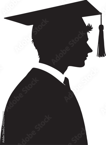 Silhouette of a Male Graduate in Cap and Gown