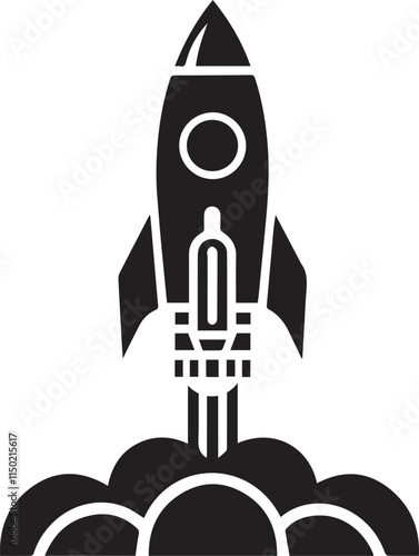 rocket silhouette vector icon illustration. EPS File