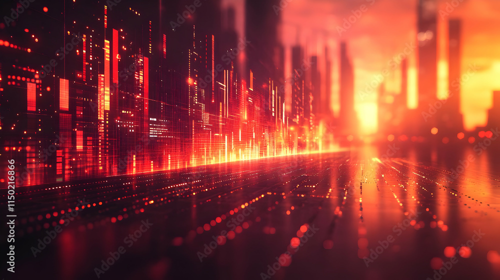 Fototapeta premium Secure AI Analytics Dashboards on Plain Background with Copy Space for Data Security Visualization