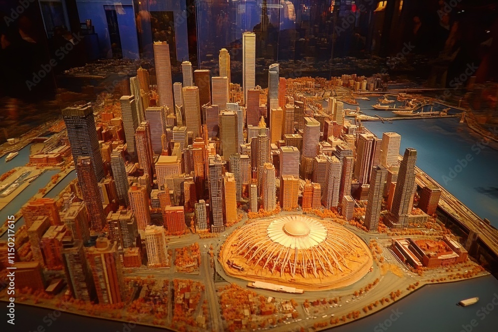 Obraz premium Seattle Cityscape Model with Lumen Field