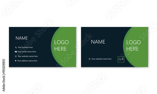 Modern business Card design template, Clean professional business card template, visiting card, Vector illustration print template.