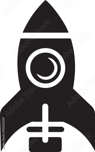 rocket silhouette vector icon illustration. EPS File