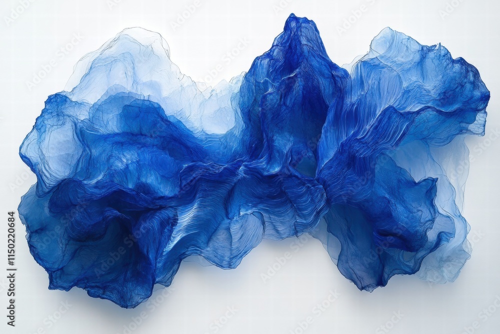 Fototapeta premium Abstract Blue Silk Waves