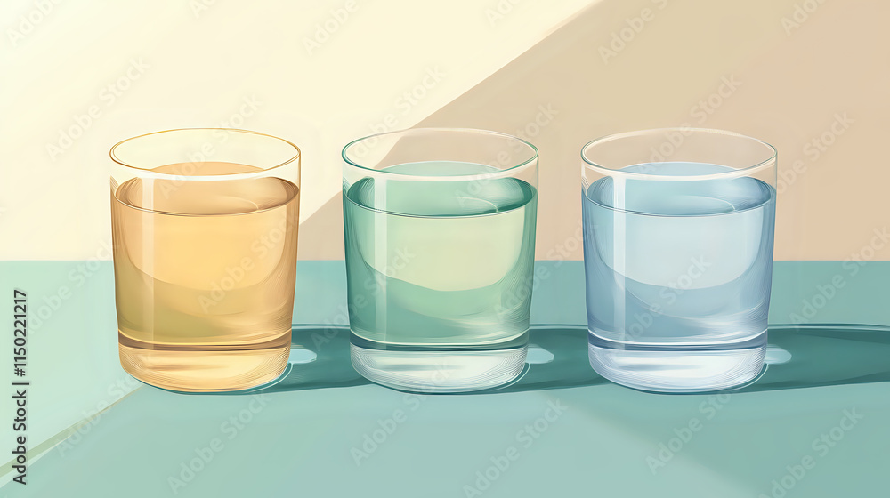 Three glasses of water Three glasses of water