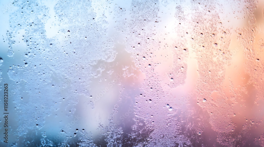 Obraz premium a background of frosted glass with cool, smooth color blurs. The glass's icy blue hues give the impression that it is a component of a cutting-edge, contemporary interface.