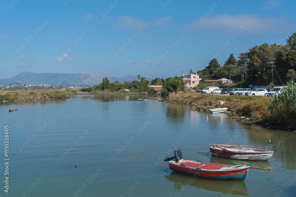 Landscape with water and a dock. Landscape with water and a dock.