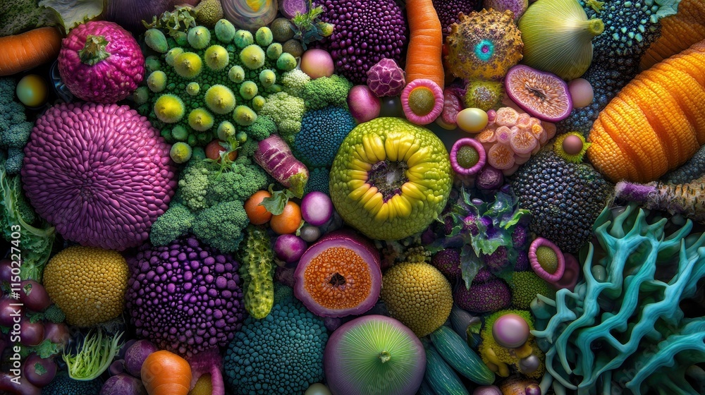 Microscope analyzing vibrant vegetables, showcasing the connection between science, health, and nutrition. Microscope analyzing vibrant vegetables, showcasing the connection between science, health, and nutrition.