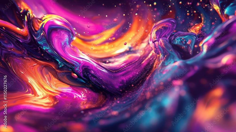 Liquid paint mixing in mesmerizing swirls Liquid paint mixing in mesmerizing swirls