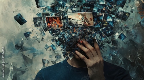 Mental strain conceptual art piece urban environment digital art inner turmoil surreal viewpoint