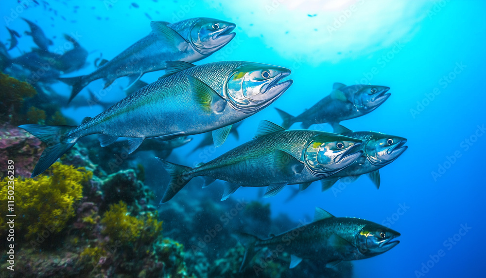 Fototapeta premium shoal of fish at a reef