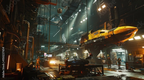 Futuristic Spaceship Garage
