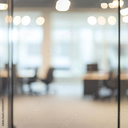 Modern Office Interior With Blurred Conference Room and Bright Lighting Showcasing a Professional Work Environment