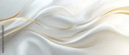 Panel kuchenny z motywem Elegant white background with elegant golden elements. Modern 3D Abstract