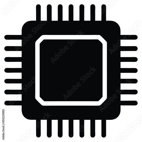 CPU silhouette flat design