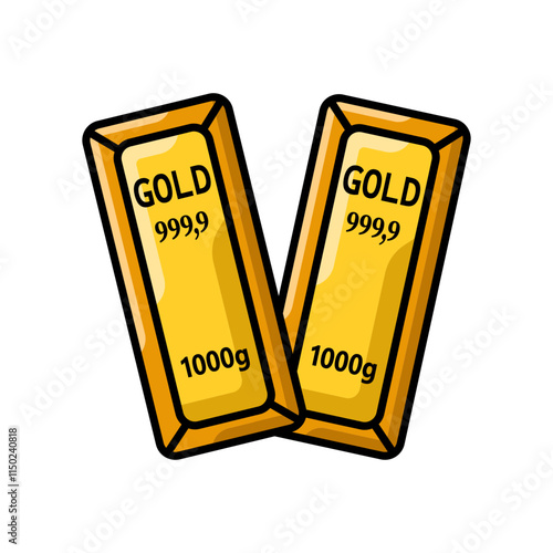Made in uk Two 1000g Gold Bars 999.9 Purity Illustration