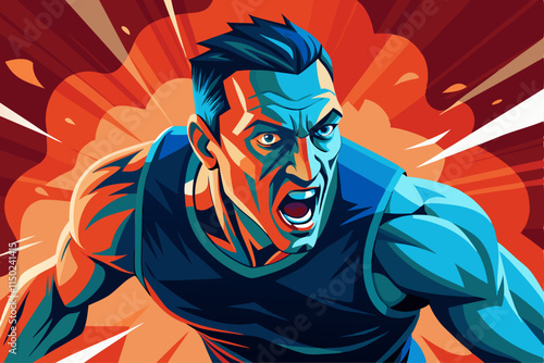 Embodying the spirit of athleticism and determination. This image captures the man's focused expression, emphasizing the mental aspect of athletic performance