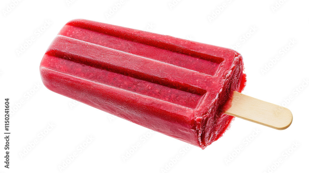 Red ice cream on a stick, transparent background Red ice cream on a stick, transparent background