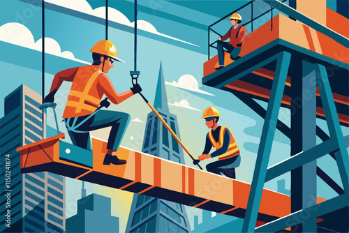 Ironworkers work at heights, often using specialized equipment and welding techniques to create the framework of buildings.