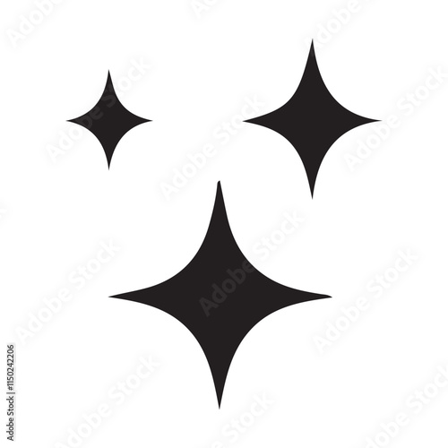 Sparkling Stars Icon Vector Illustration