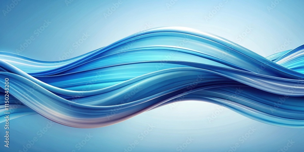 Fototapeta premium Abstract Blue Swirling Waves A Serene and Dynamic Design Element