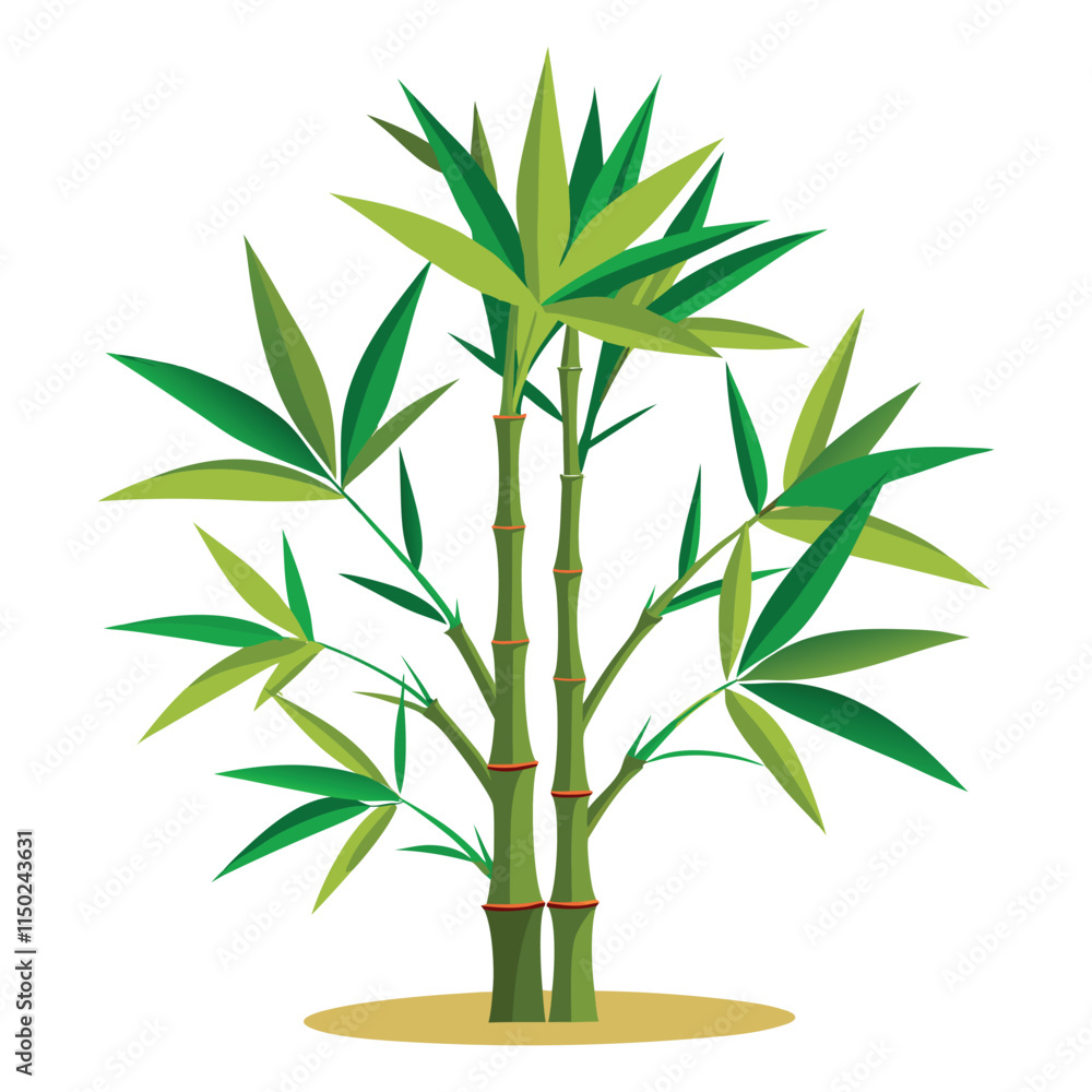 Obraz premium Print bamboo plant vector isolated on white background