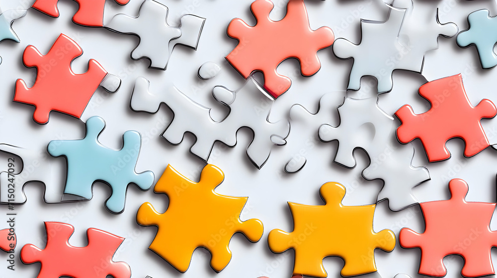 Transparent Puzzle Pieces with Team Icons on White Background for Team Building and Collaboration Infographic Transparent Puzzle Pieces with Team Icons on White Background for Team Building and Collaboration Infographic