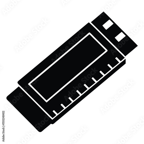 Flash memory silhouette on white background