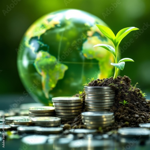 plant growing on the globe