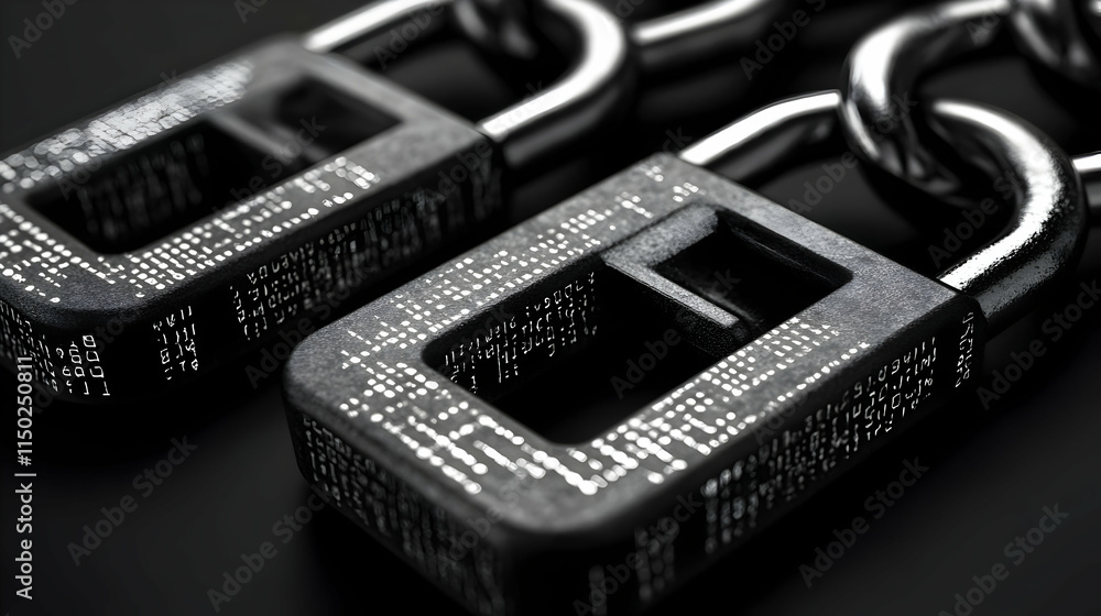 Secure Data Encryption Symbols on Plain Background with Copy Space for Branding and Text Secure Data Encryption Symbols on Plain Background with Copy Space for Branding and Text