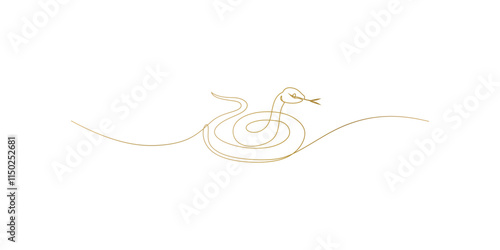 Snake in one Continuous line for Chinese New Year celebration. year of snake vector