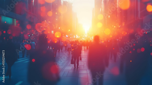 Bokeh Art of Business Executives Discussing Innovation Strategies with Copy Space