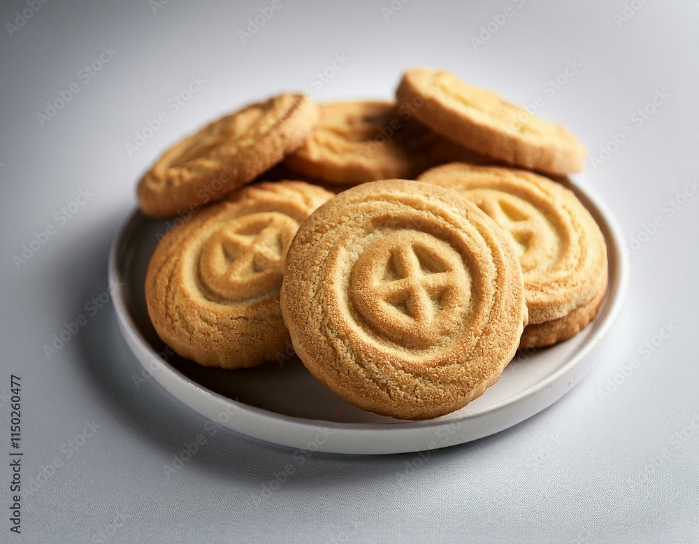 Fototapeta premium Generated image Appetizing Grinkle cookies on a light background