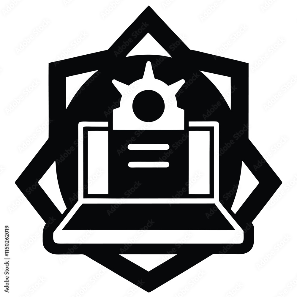 Software icon silhouette on white background Software icon silhouette on white background
