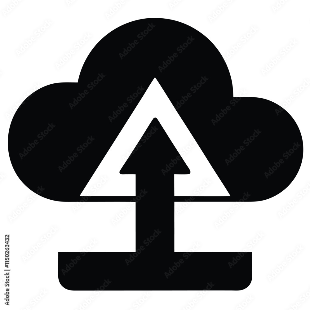 Upload icon silhouette flat design Upload icon silhouette flat design