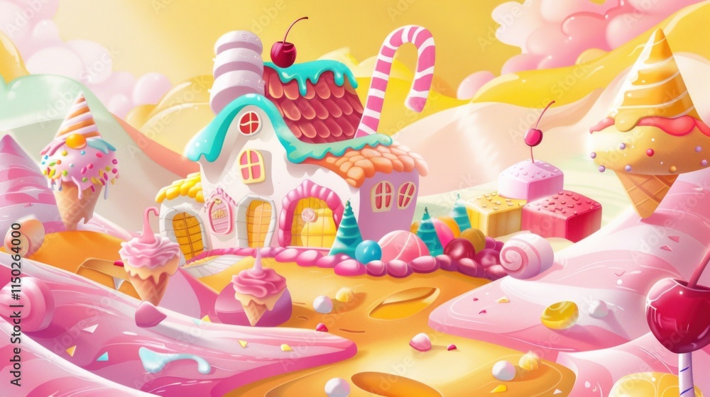 Obraz premium Candy Land Village